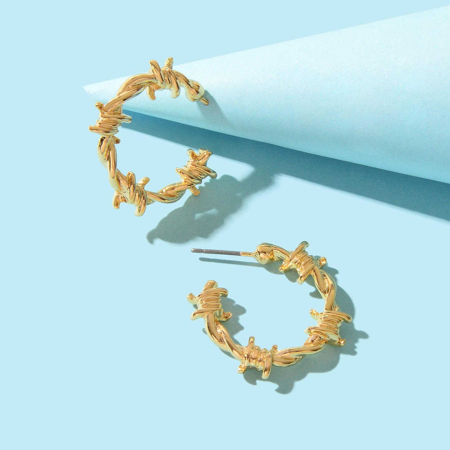 Gold Metal Geometric Small Hoop Earrings Women Accessories Ear Stud
